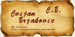 Cvijan Brzaković vizit kartica